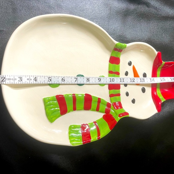 Adorable Ceramic Snowman Platter - Picture 3 of 4